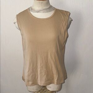 Land's End Tank top Beige Sz L Cotton blend